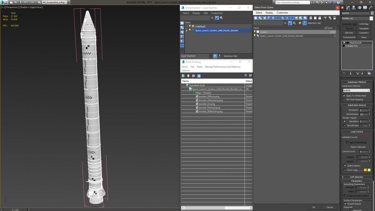 3D model Space Launch System Solid Rocket Booster