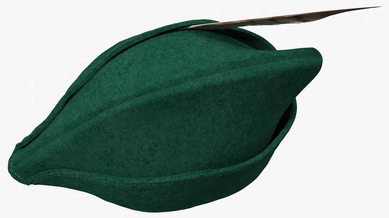 3D Robin Hood Cap with Feather Green model