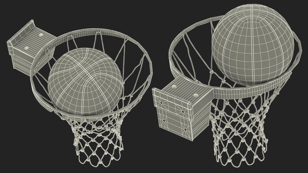 3D model Animated Basketball Bounces Off the Ring