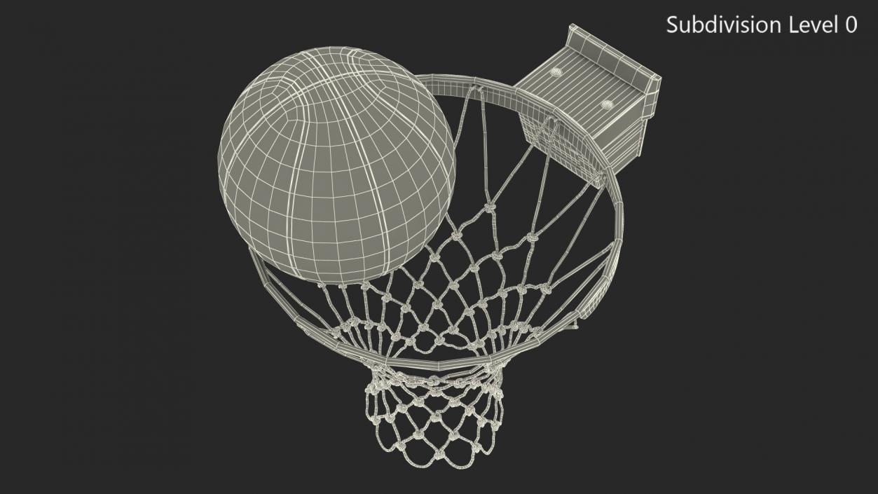 3D model Animated Basketball Bounces Off the Ring