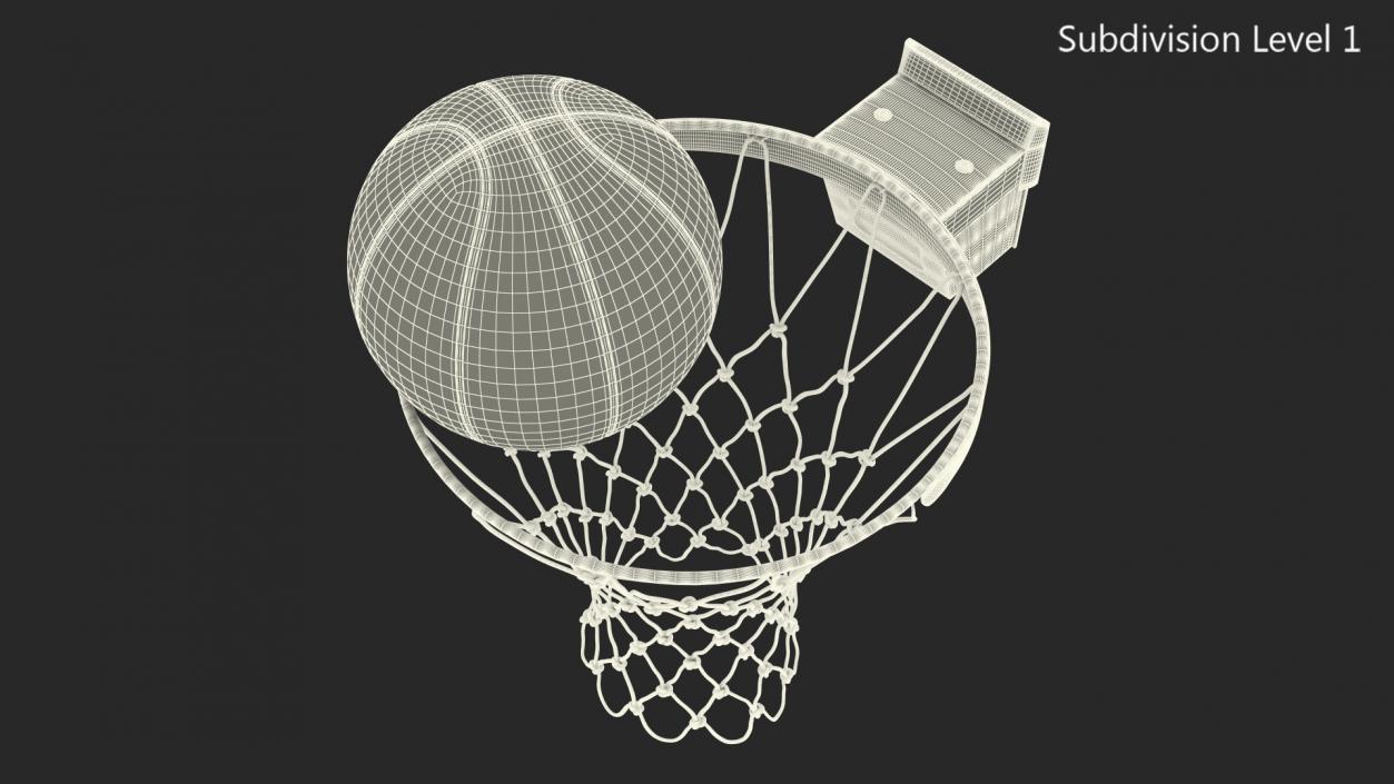 3D model Animated Basketball Bounces Off the Ring