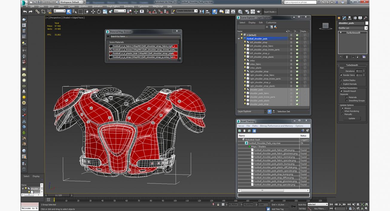 Football Shoulder Pads 3D