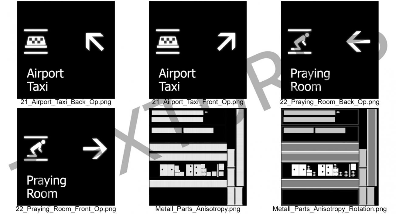 3D Airport Signs Taxi Praying Room