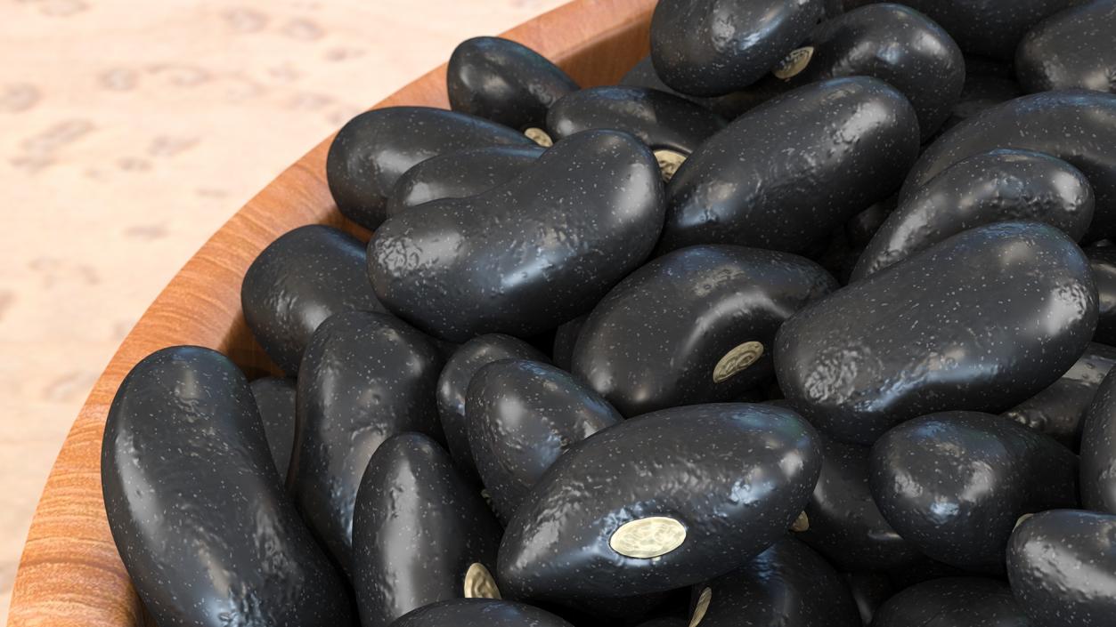 Black Turtle Beans on a Plate 3D model