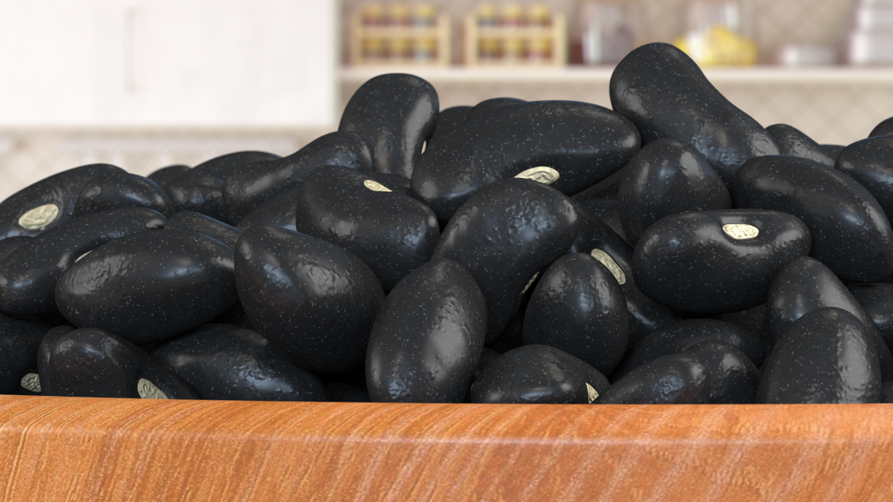 Black Turtle Beans on a Plate 3D model