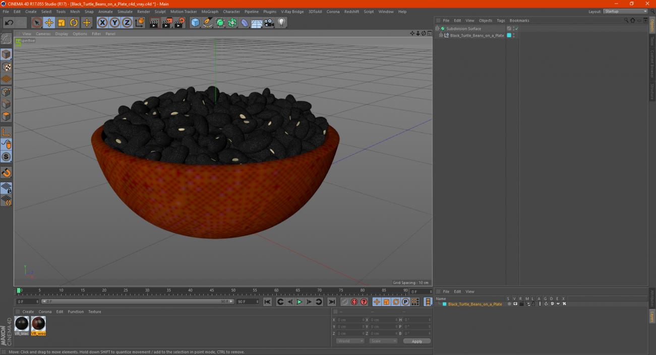 Black Turtle Beans on a Plate 3D model