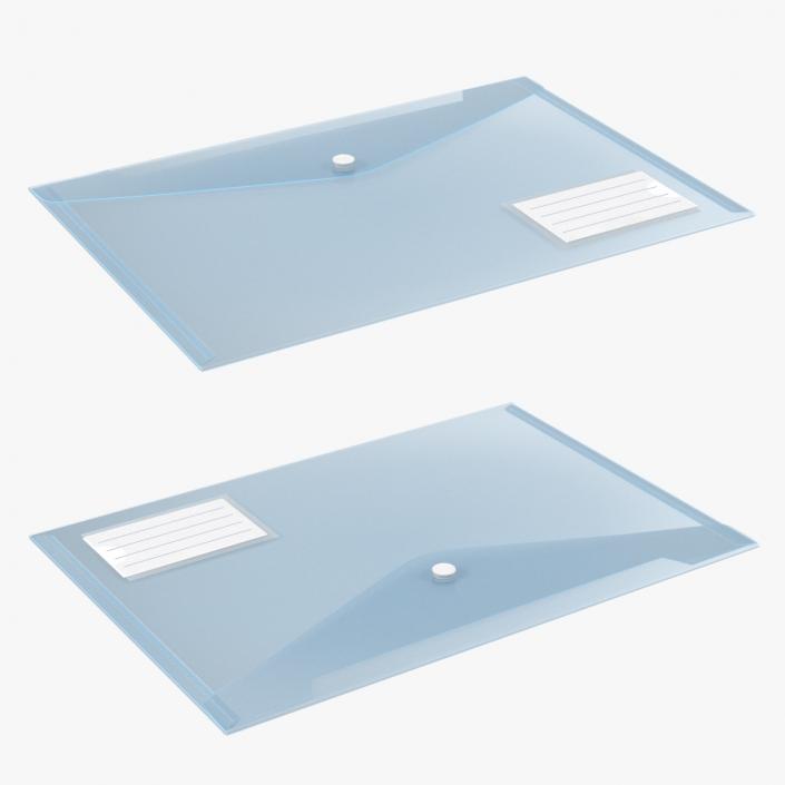 3D Transparent A4 Plastic Document Folder Blue model