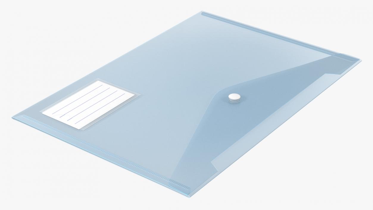 3D Transparent A4 Plastic Document Folder Blue model