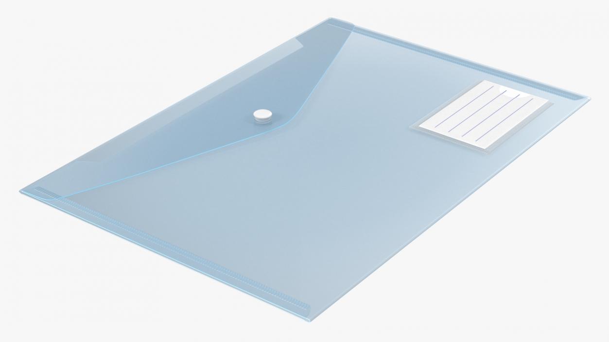 3D Transparent A4 Plastic Document Folder Blue model