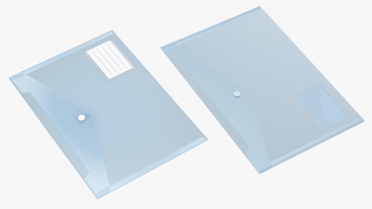 3D Transparent A4 Plastic Document Folder Blue model