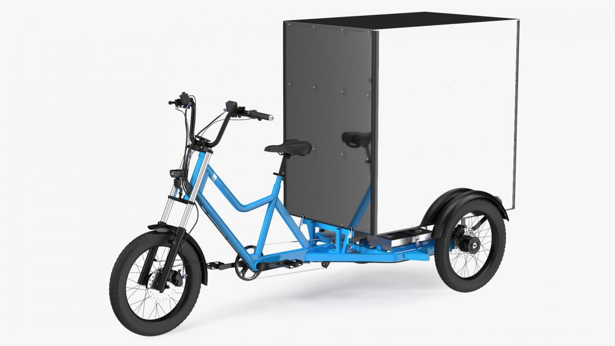 3D Commercial Grade Electric Trike with Cargo Box Rigged model