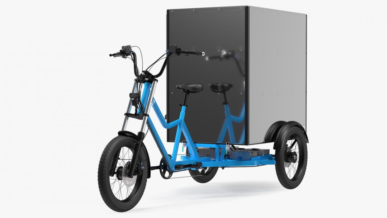 3D Commercial Grade Electric Trike with Cargo Box Rigged model