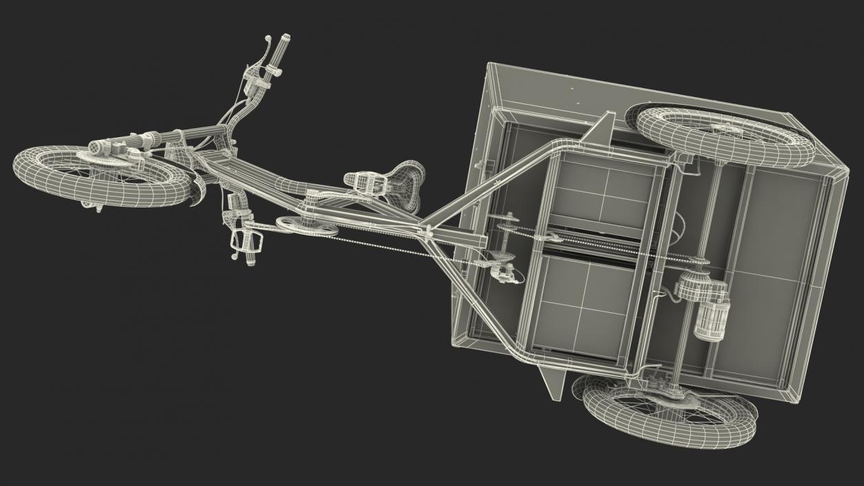 3D Commercial Grade Electric Trike with Cargo Box Rigged model