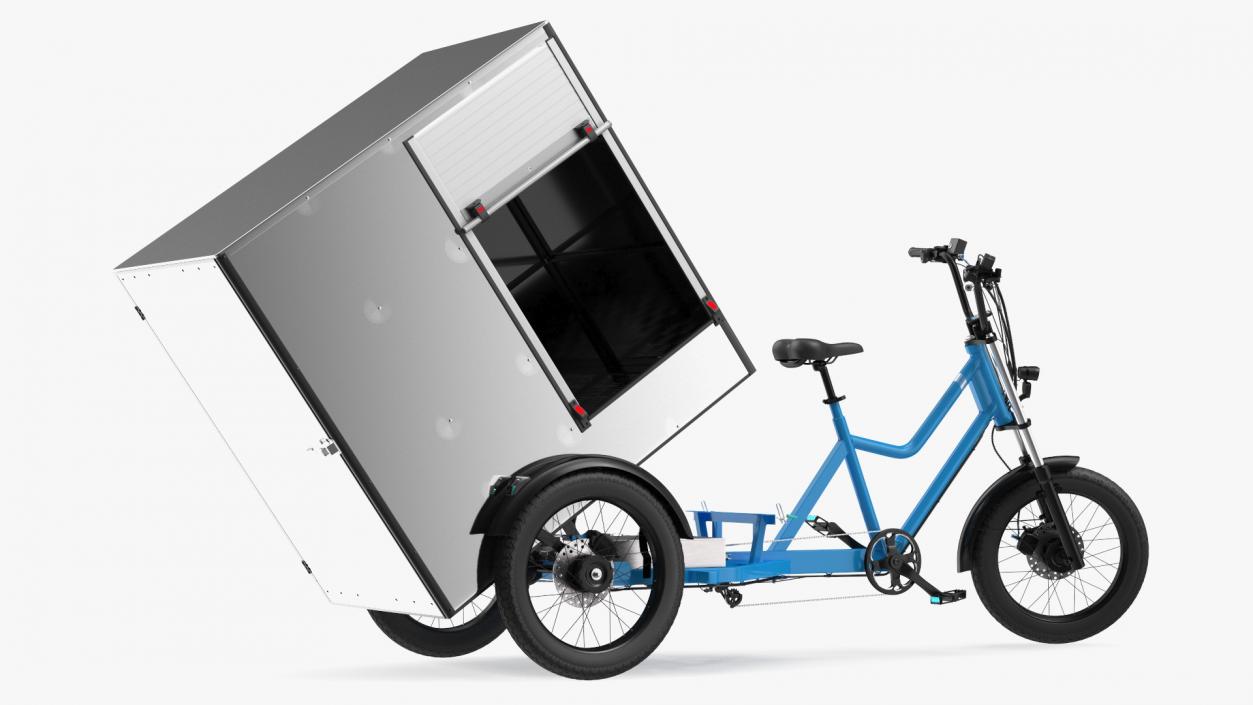 3D Commercial Grade Electric Trike with Cargo Box Rigged model