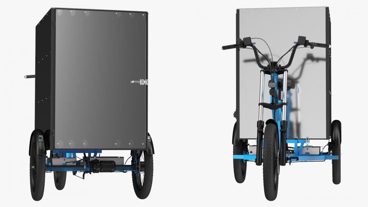 3D Commercial Grade Electric Trike with Cargo Box Rigged model