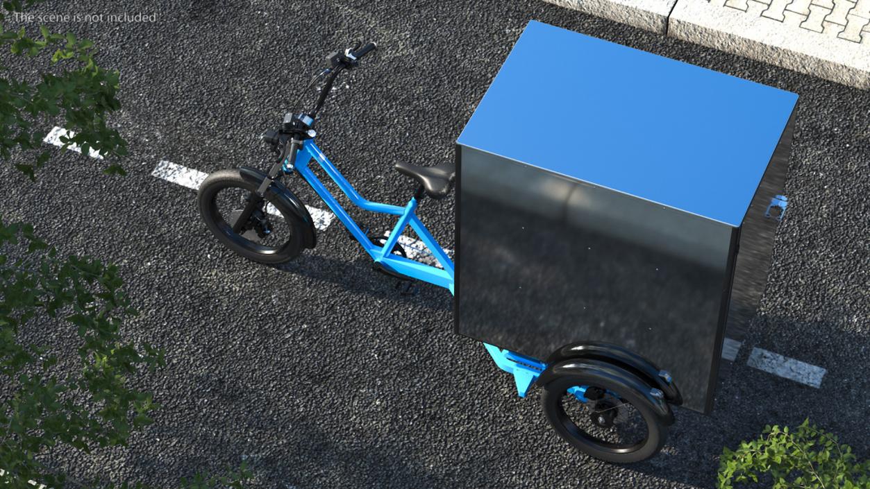 3D Commercial Grade Electric Trike with Cargo Box Rigged model