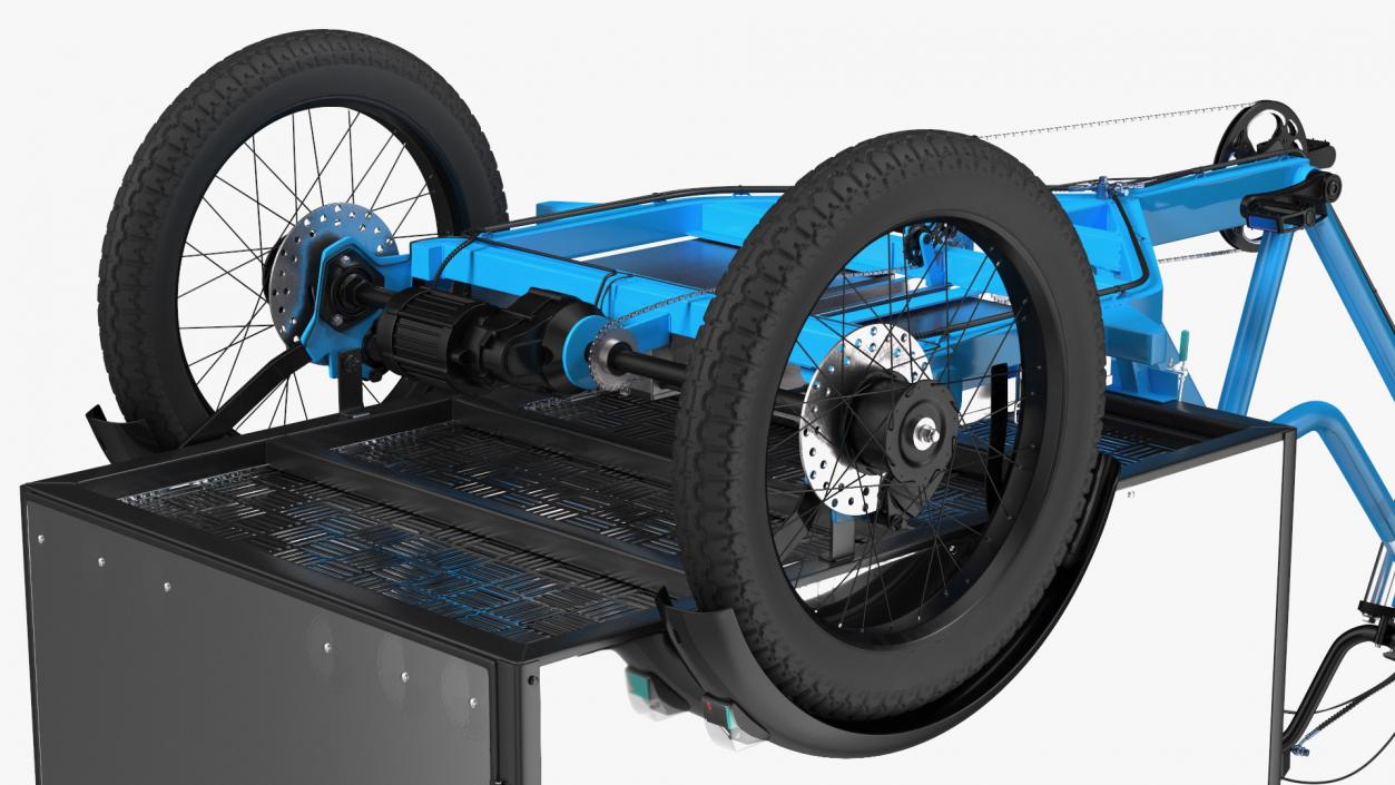 3D Commercial Grade Electric Trike with Cargo Box Rigged model