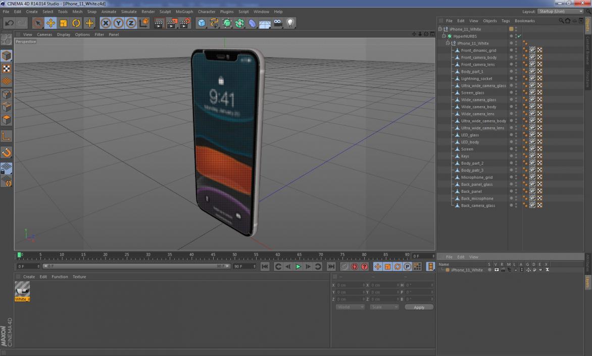 3D model iPhone 11 White