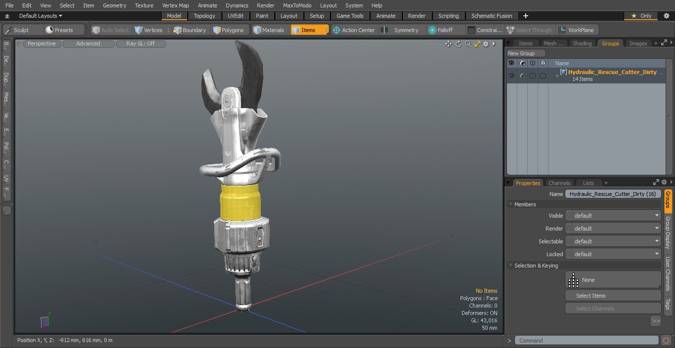 Cordless Handheld Rescue Cutter Dirty 3D