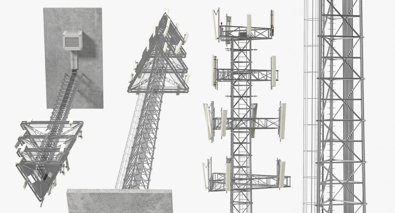 3D Cellular Towers Collection 3 model