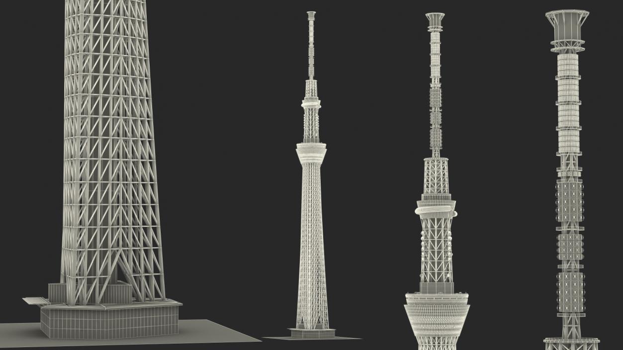 3D Cellular Towers Collection 3 model