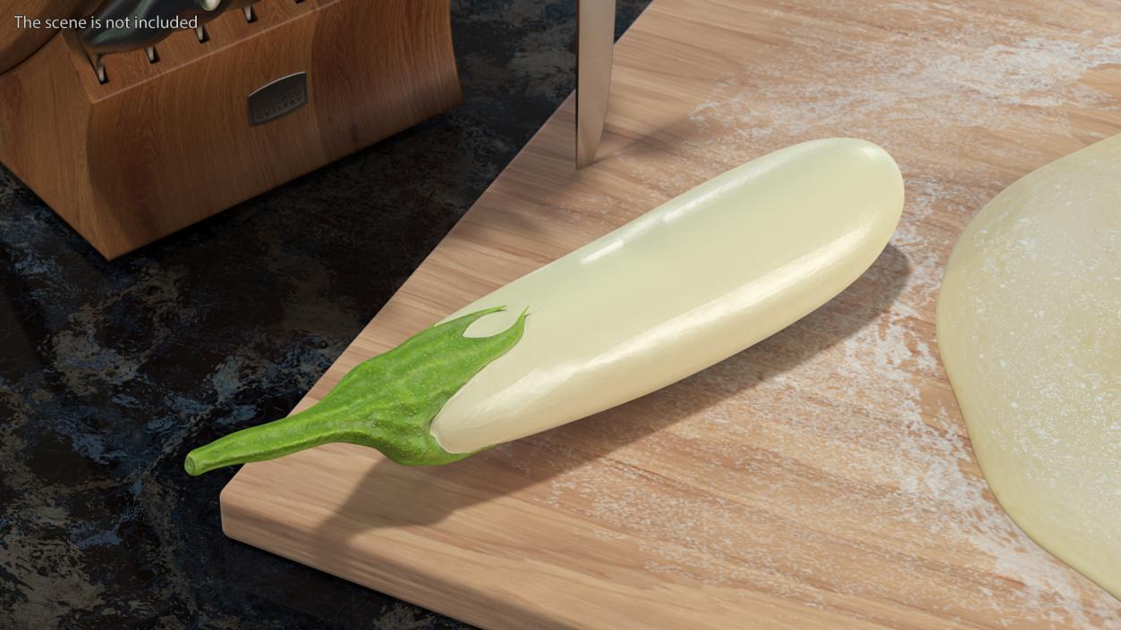 White Eggplant Aubergine 3D model