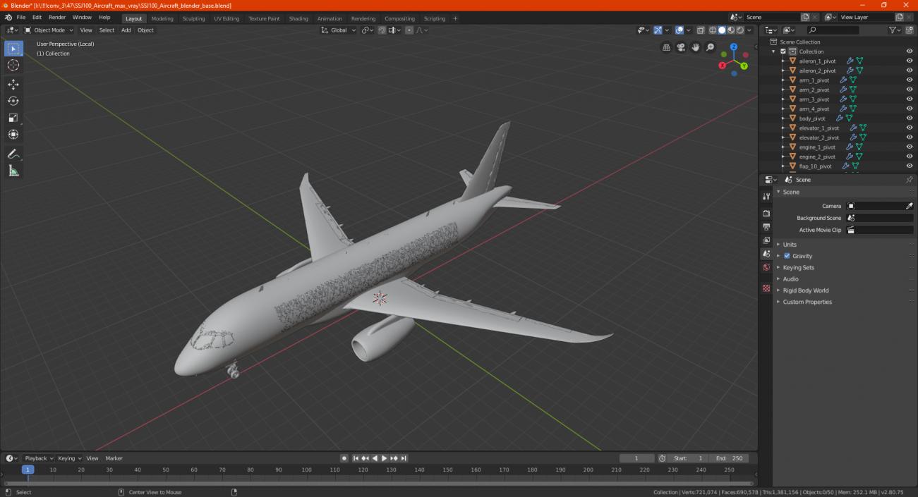 3D model SSJ100 Aircraft