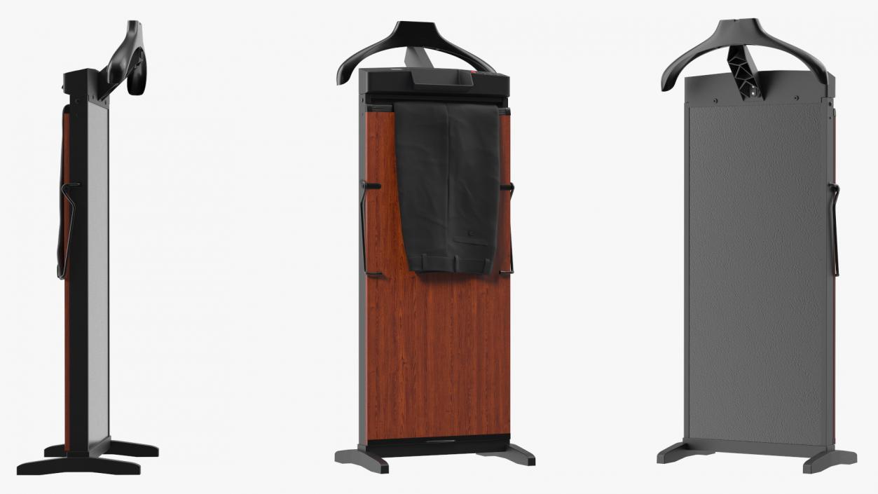 3D model Trouser Press Brown Wood Trim and Black Pants