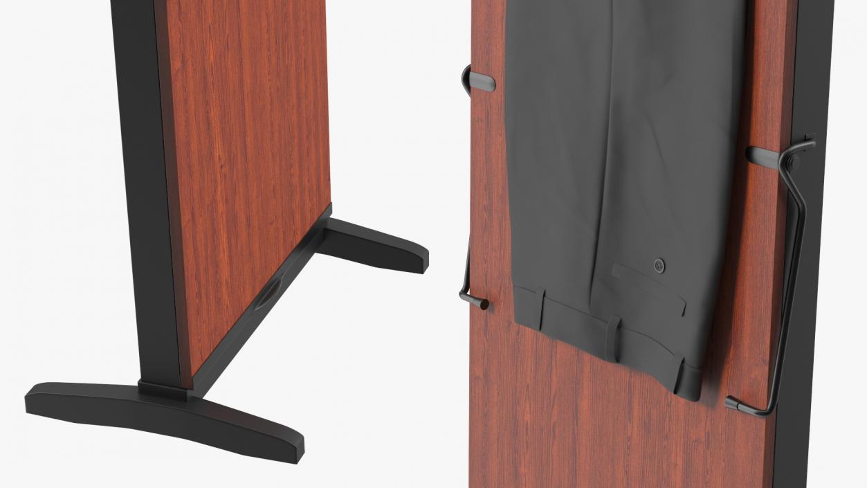 3D model Trouser Press Brown Wood Trim and Black Pants