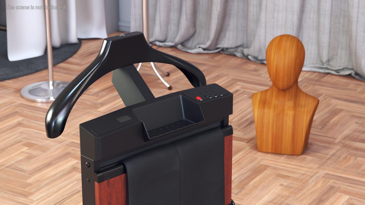 3D model Trouser Press Brown Wood Trim and Black Pants