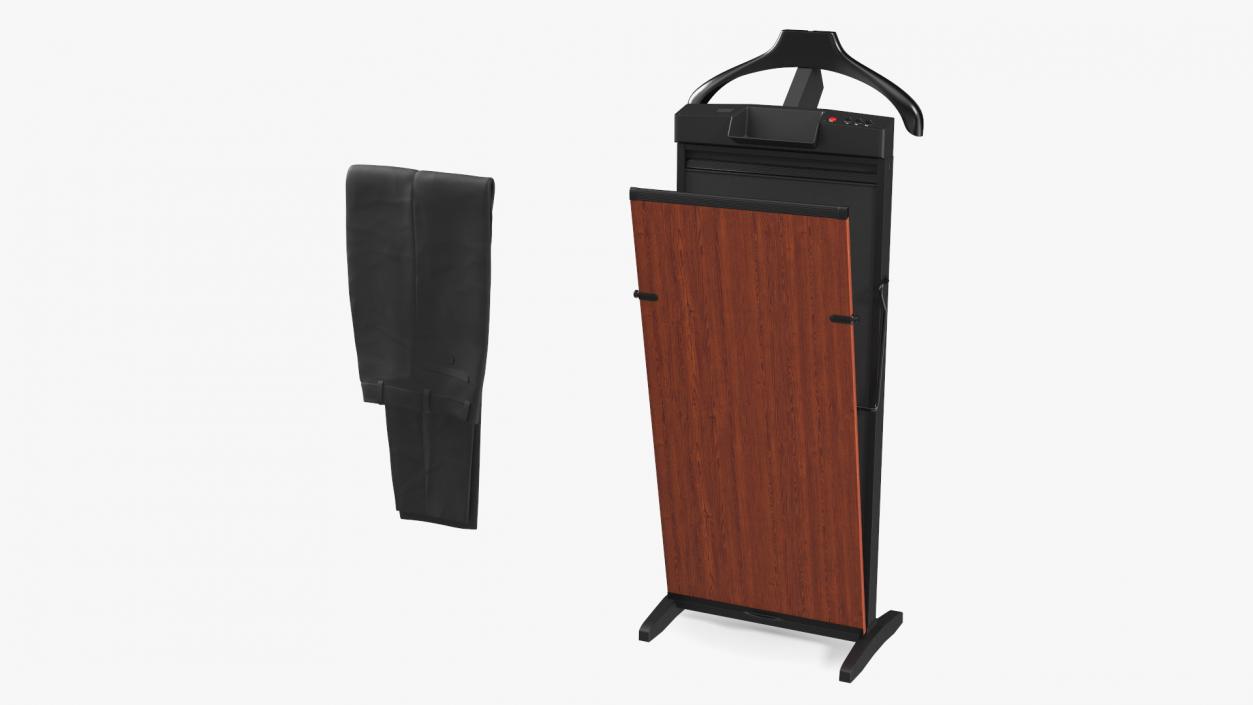 3D model Trouser Press Brown Wood Trim and Black Pants