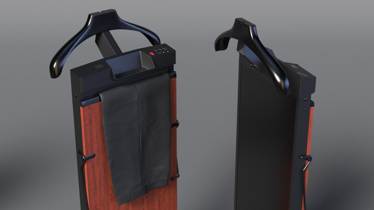 3D model Trouser Press Brown Wood Trim and Black Pants