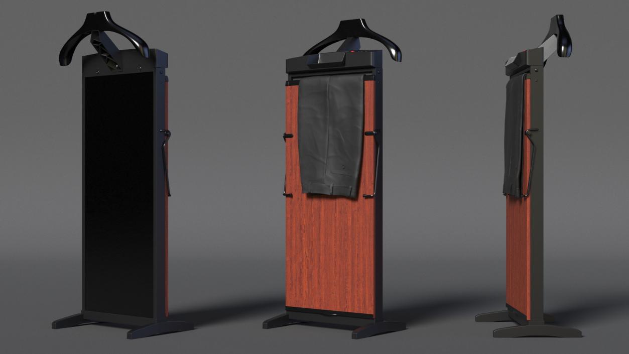 3D model Trouser Press Brown Wood Trim and Black Pants