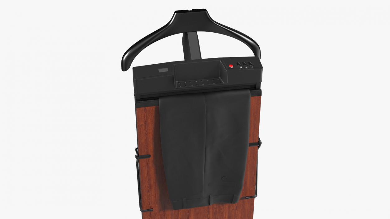 3D model Trouser Press Brown Wood Trim and Black Pants