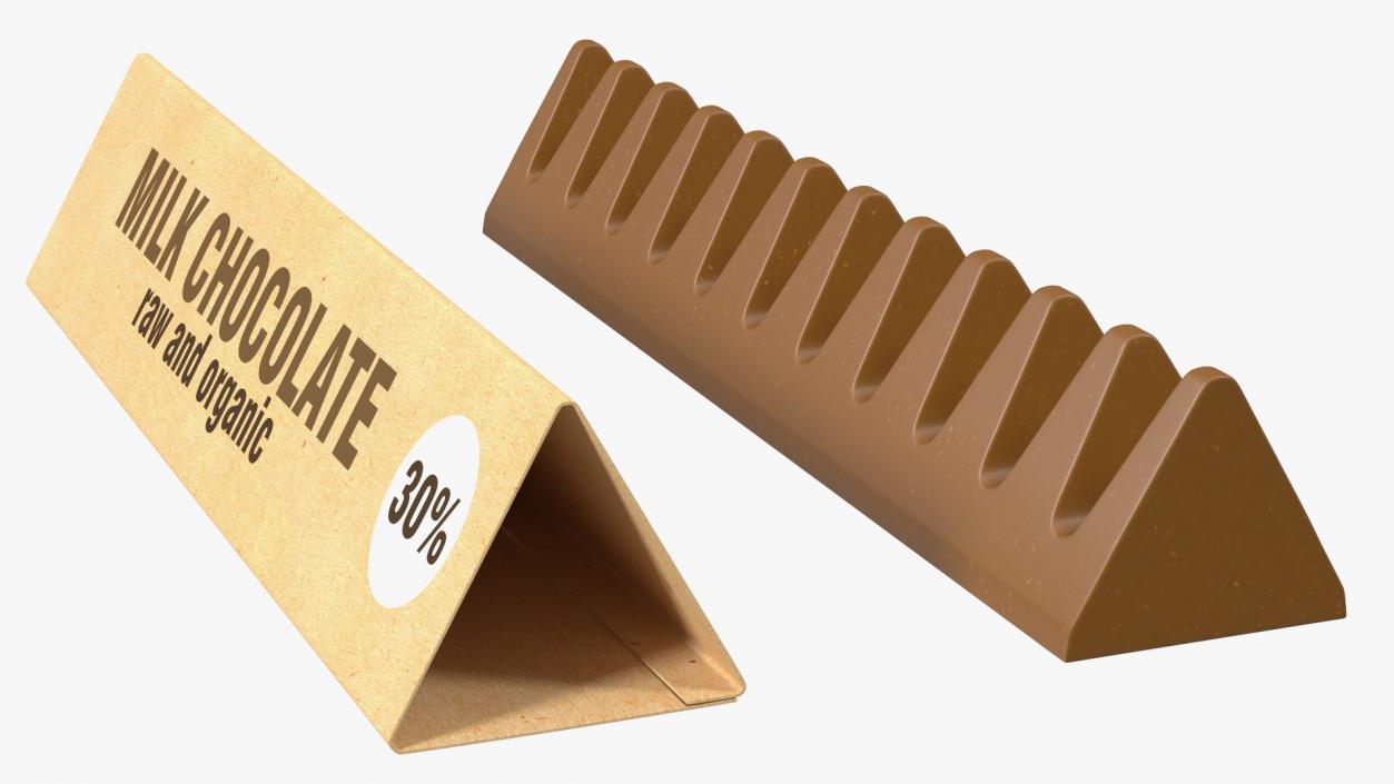 3D Opened Craft Chocolate Bar