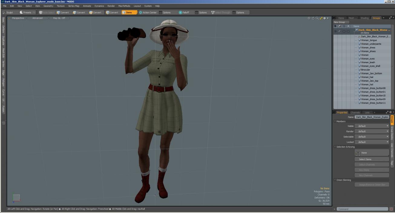 3D model Dark Skin Black Woman Explorer