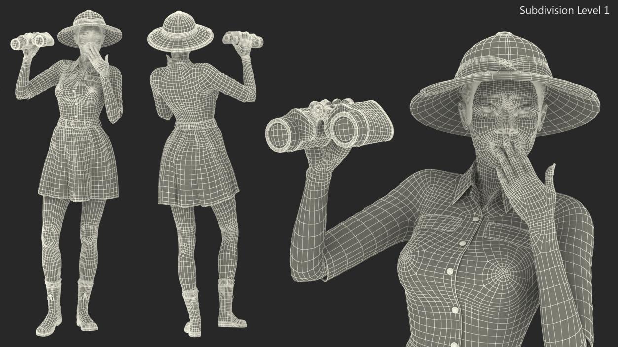 3D model Dark Skin Black Woman Explorer