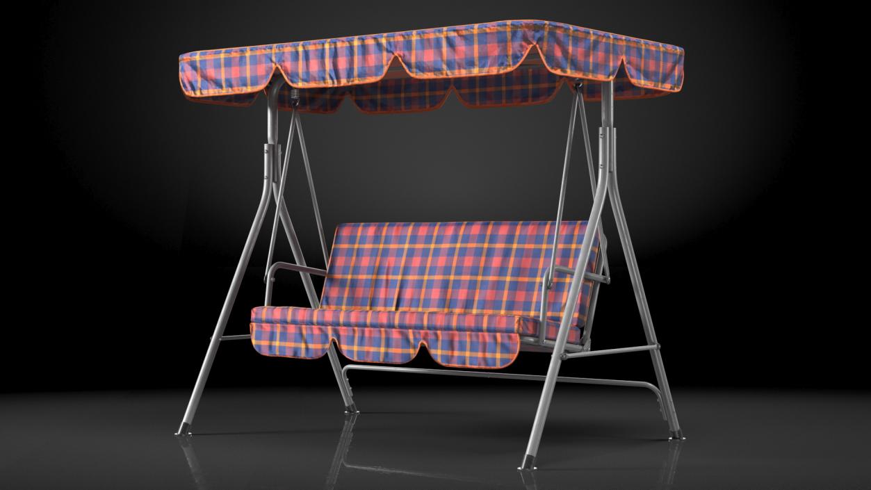 3D Porch Swing Orange Cage model