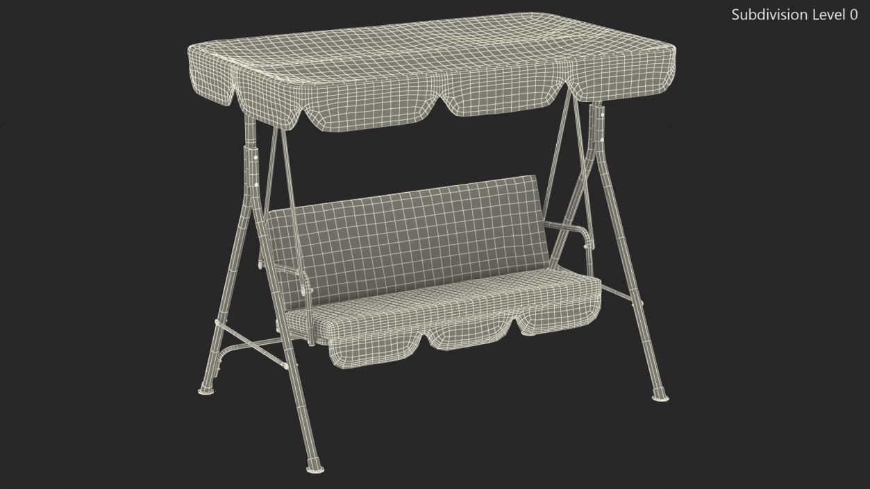 3D Porch Swing Orange Cage model