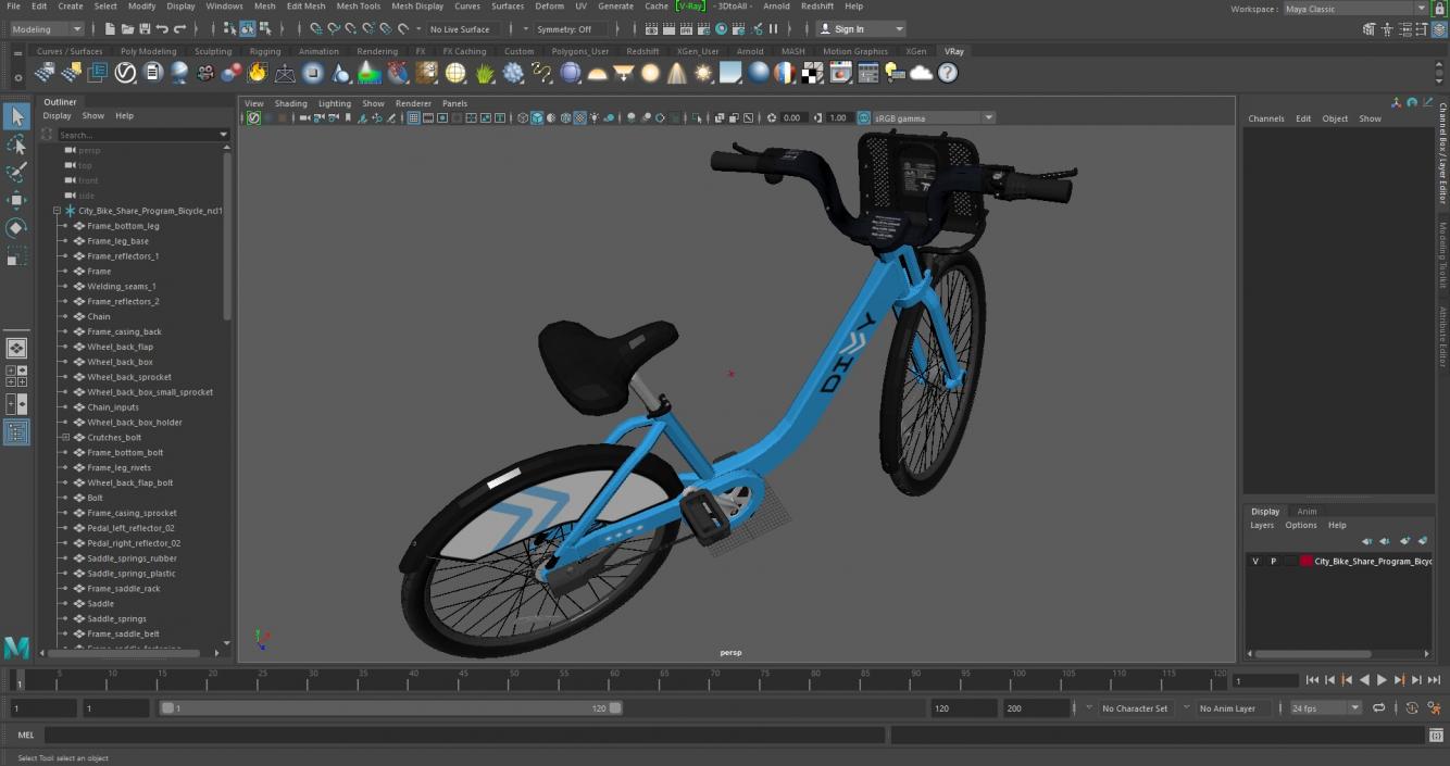 3D City Bike Share Program Bicycle