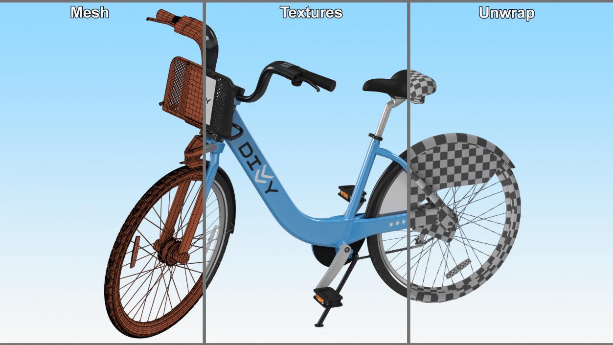 3D City Bike Share Program Bicycle