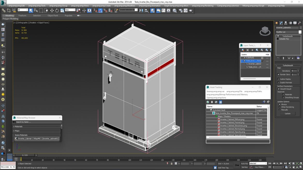 3D Tesla Inverter Box Powerpack model