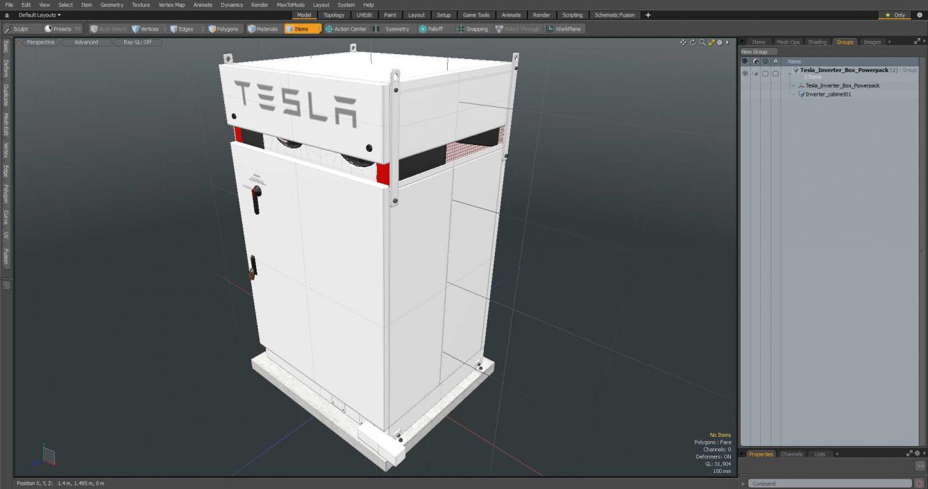 3D Tesla Inverter Box Powerpack model