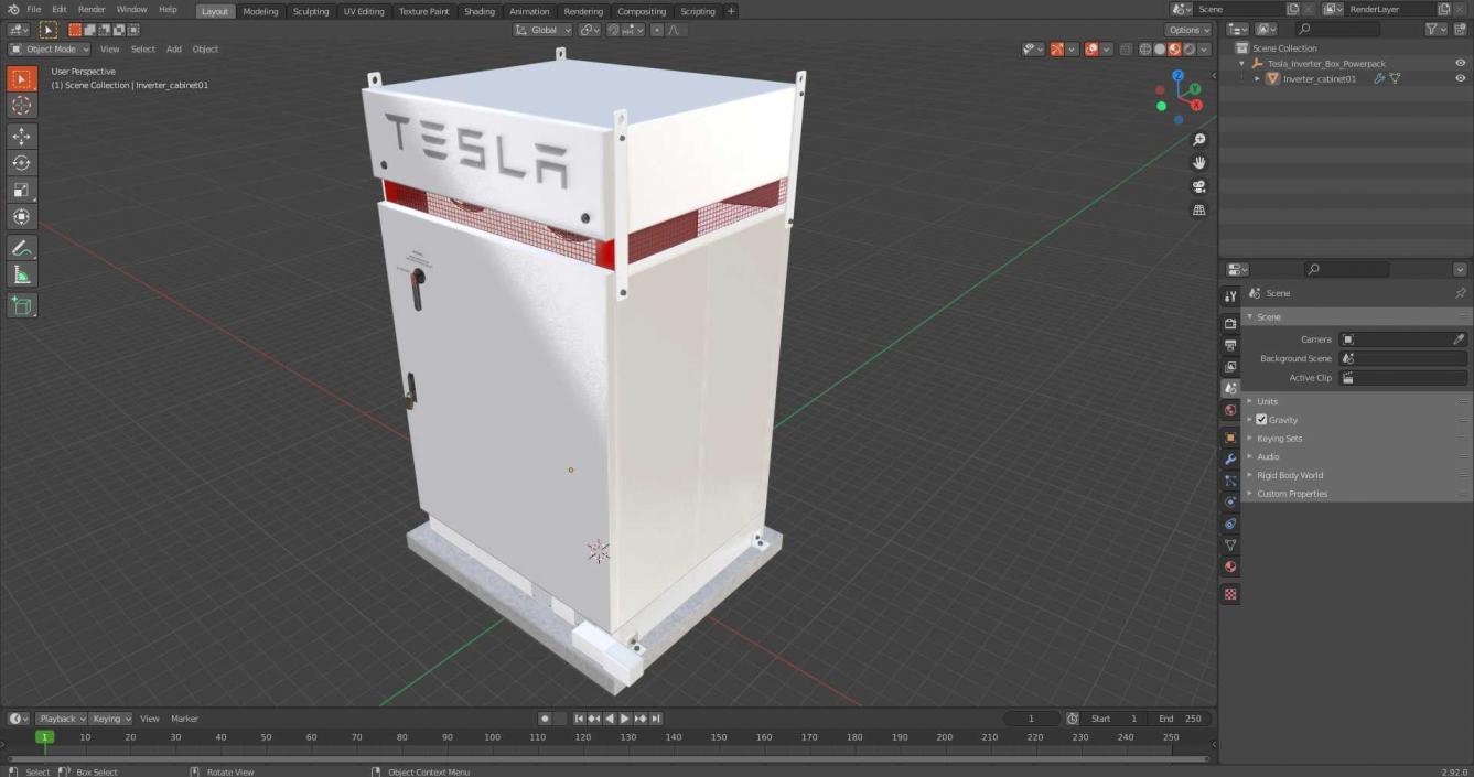 3D Tesla Inverter Box Powerpack model