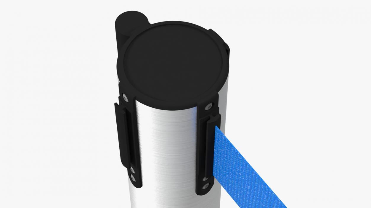 3D Blue Belt Barriers Stanchion model