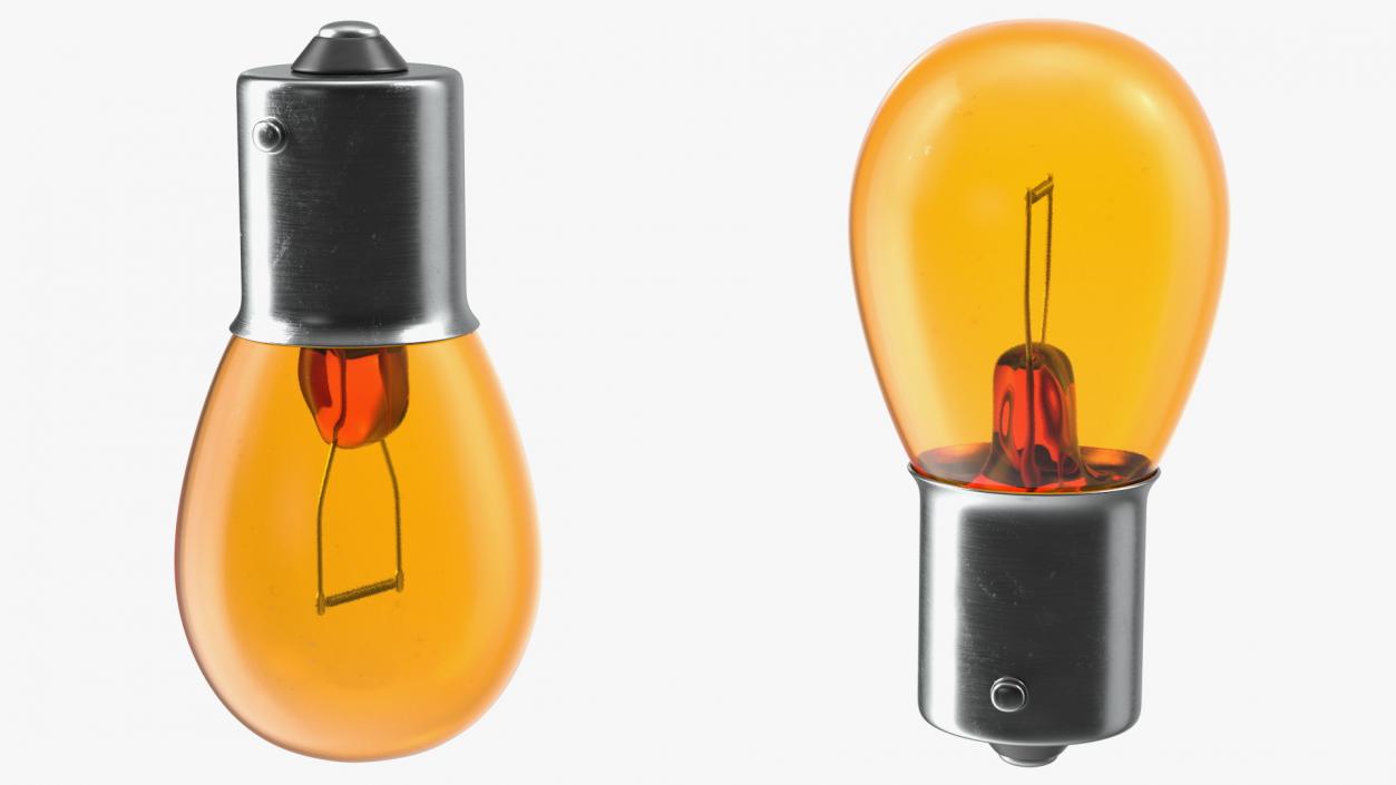 3D model P21W BA15S Halogen Light Bulb Amber