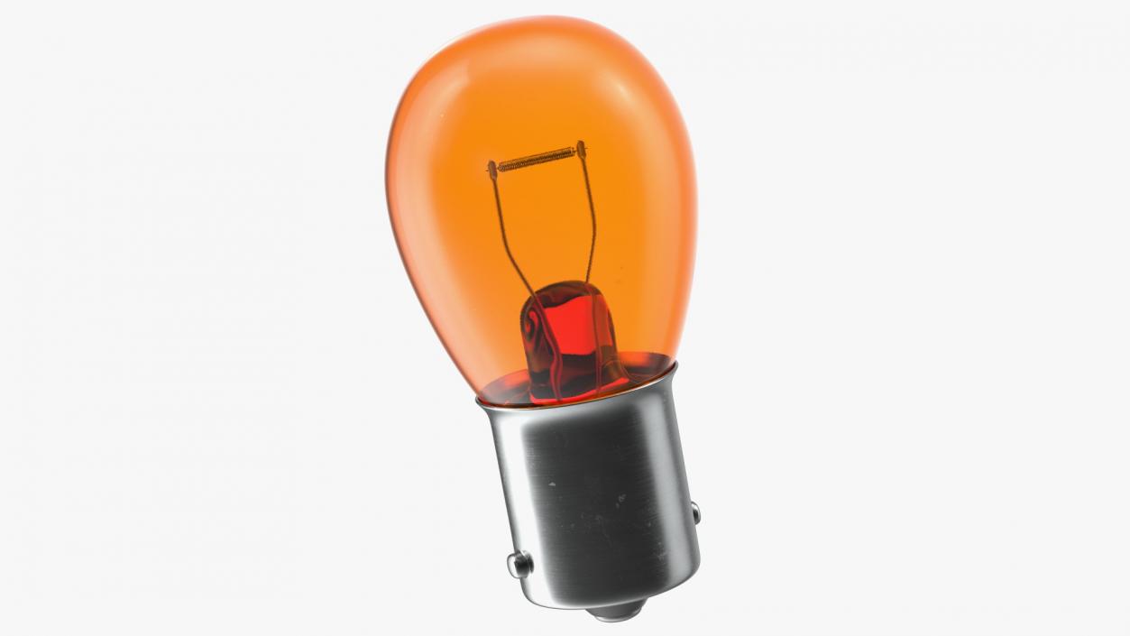 3D model P21W BA15S Halogen Light Bulb Amber