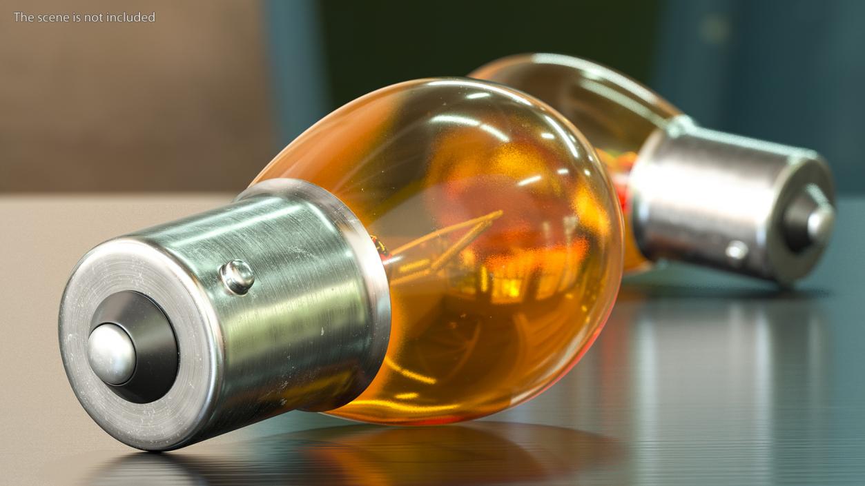 3D model P21W BA15S Halogen Light Bulb Amber