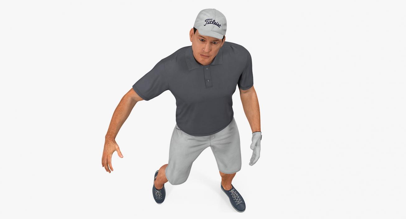 Golf Player 2 with Fur Rigged 3D model