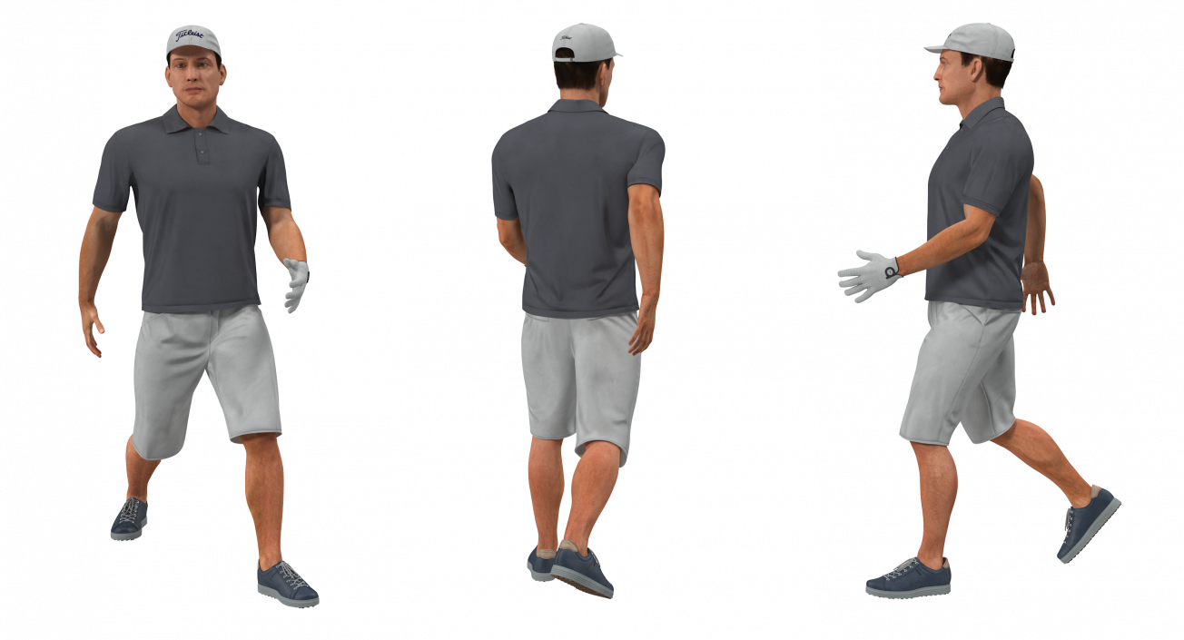 Golf Player 2 with Fur Rigged 3D model